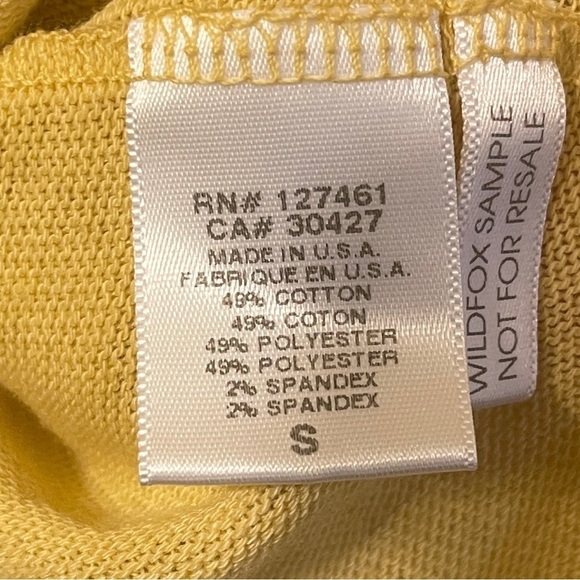 Wildfox Tea Time Medal Print Yellow Knit Pullover Sweater Jumper - Picture 6 of 7